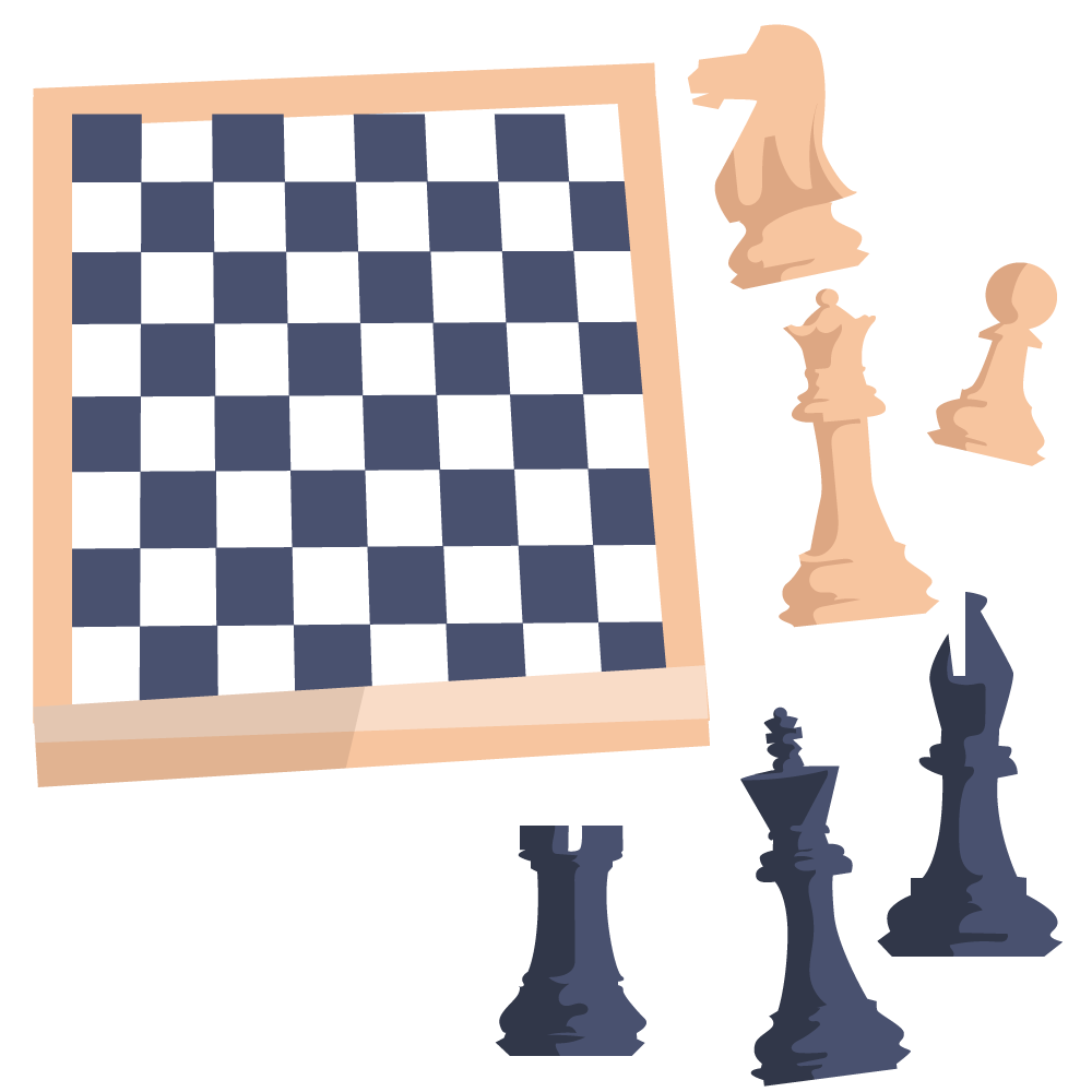 Chess board with figures Photoshop brush