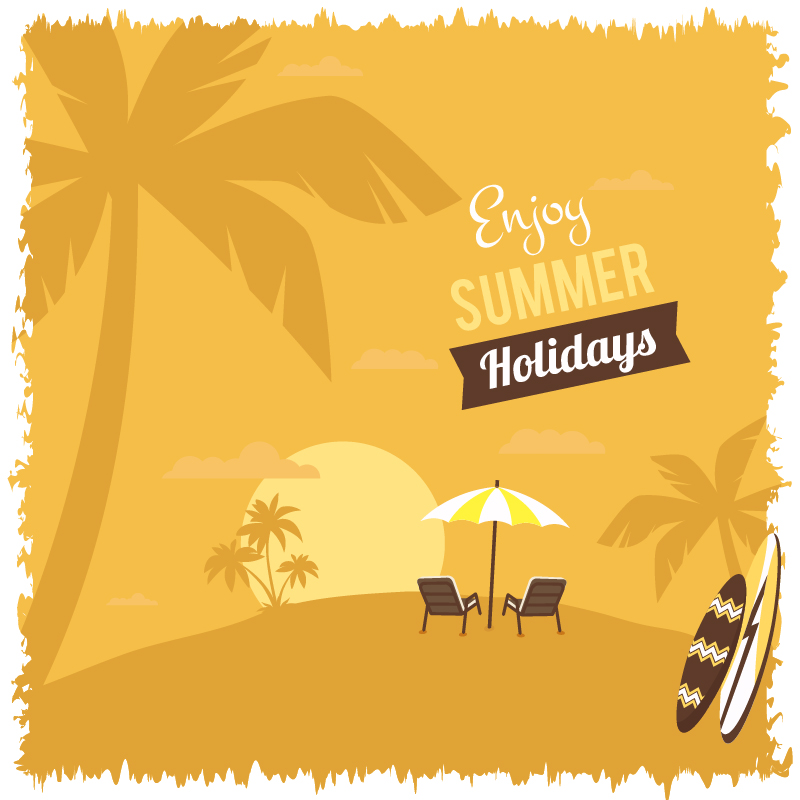 Summer beach illustration Photoshop brush