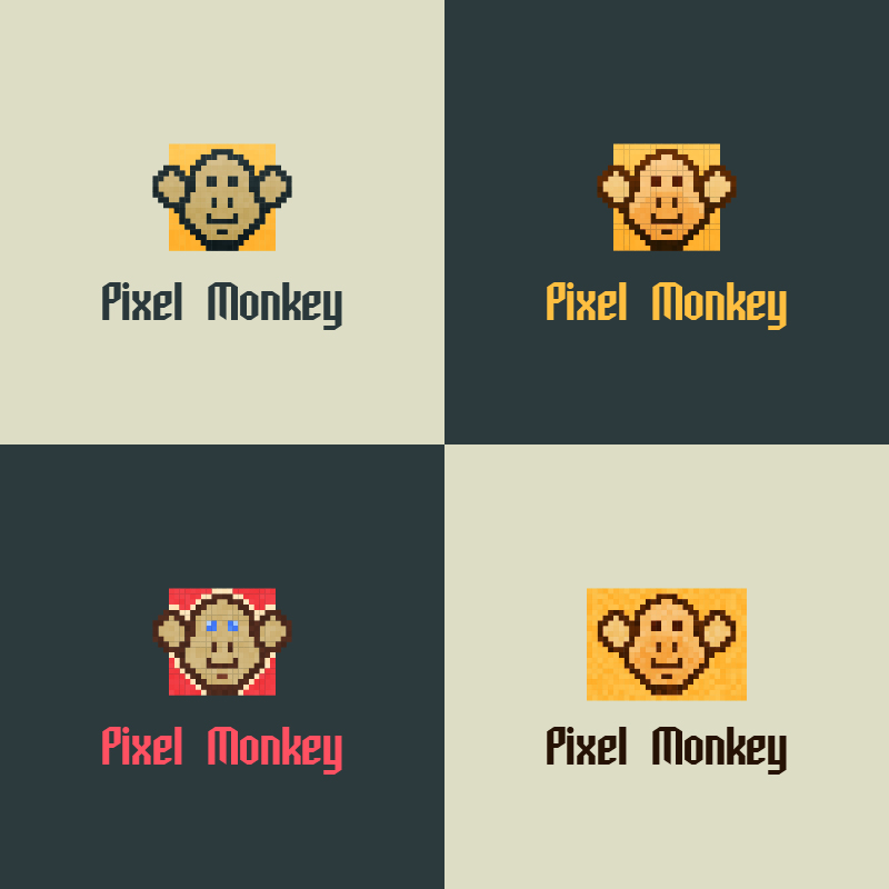 Pixel Monkey Vector Logo Photoshop brush