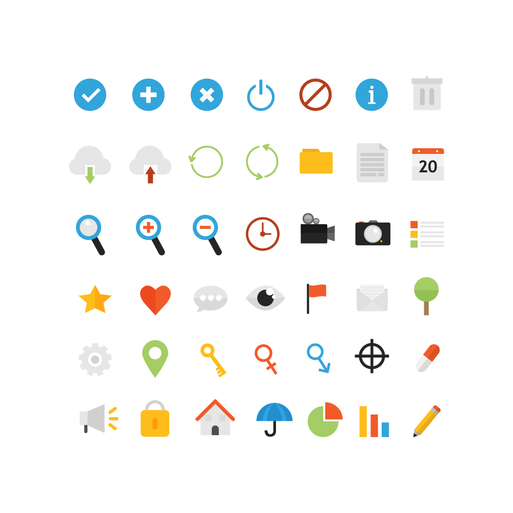 Flat Icons for UI Design Photoshop brush