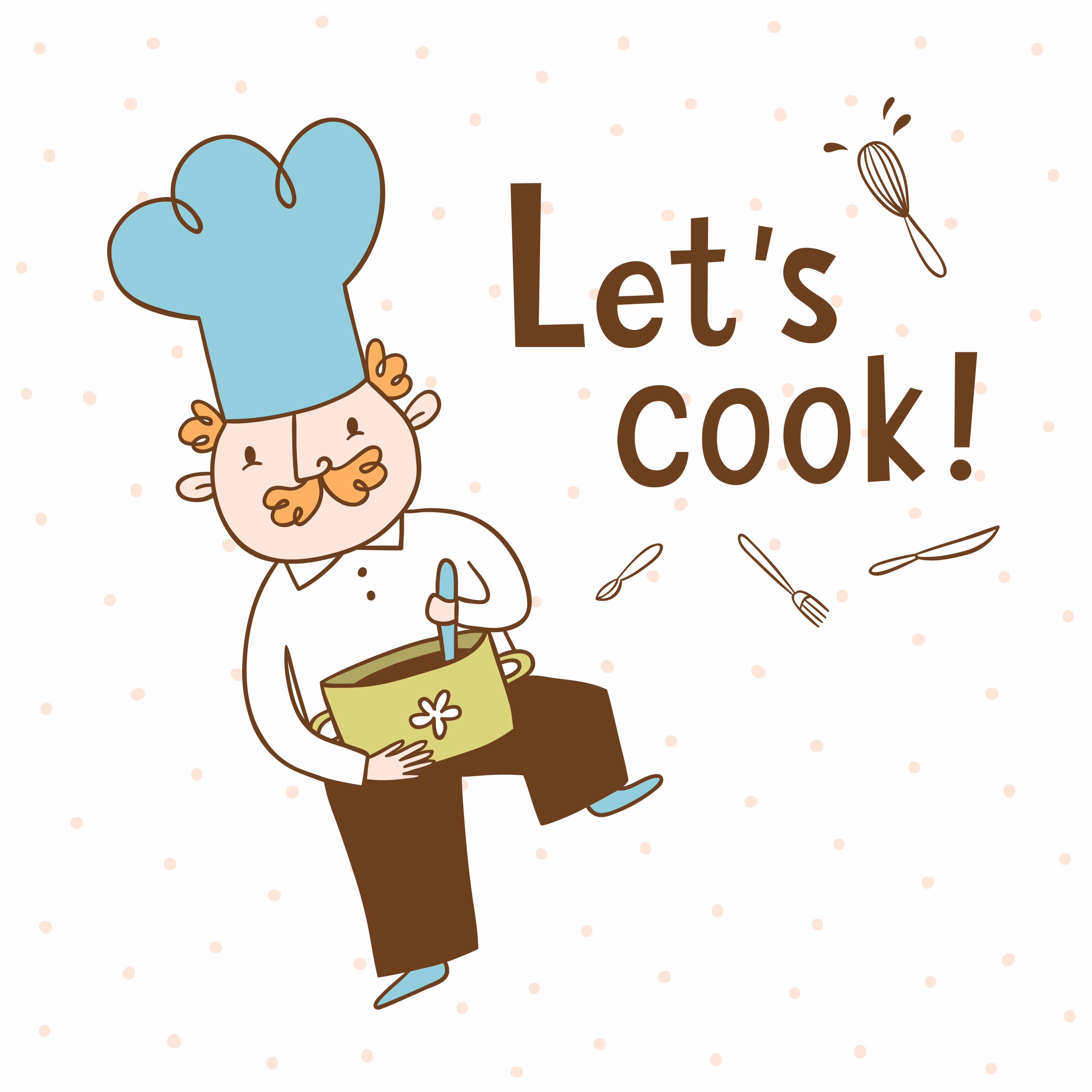 Let's cook. Vector illustration of a cook Photoshop brush