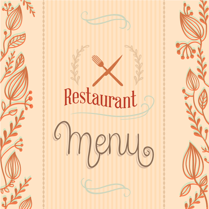 Restaurant menu with florals Photoshop brush