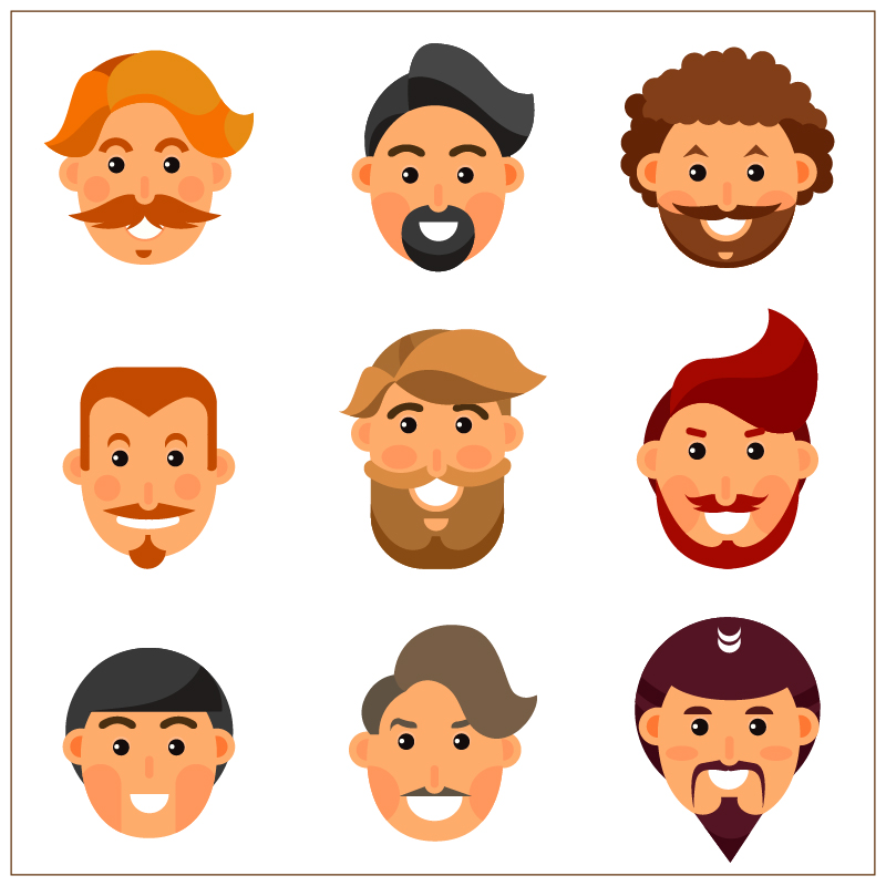 Bearded man avatars  Photoshop brush