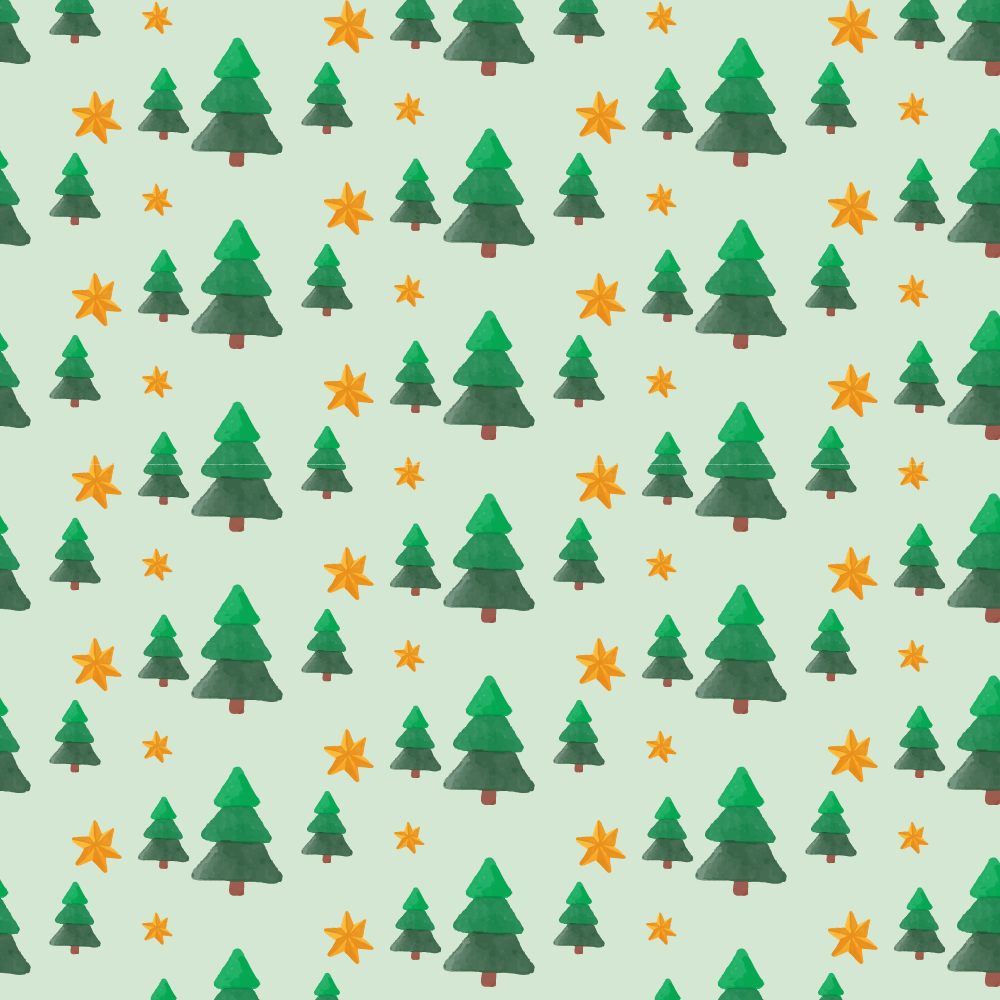 Christmas pattern with trees and stars Photoshop brush