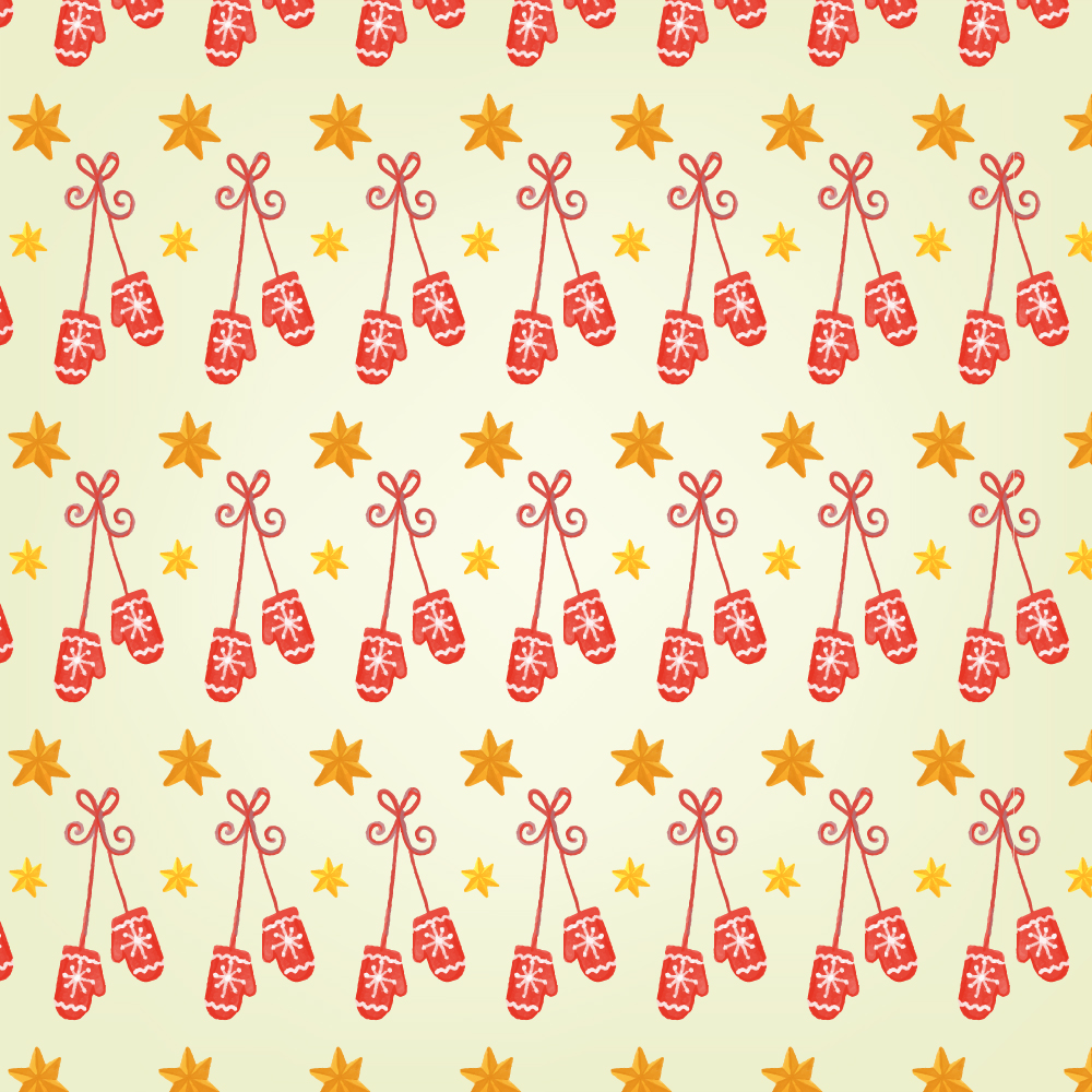 Christmas pattern with gloves Photoshop brush