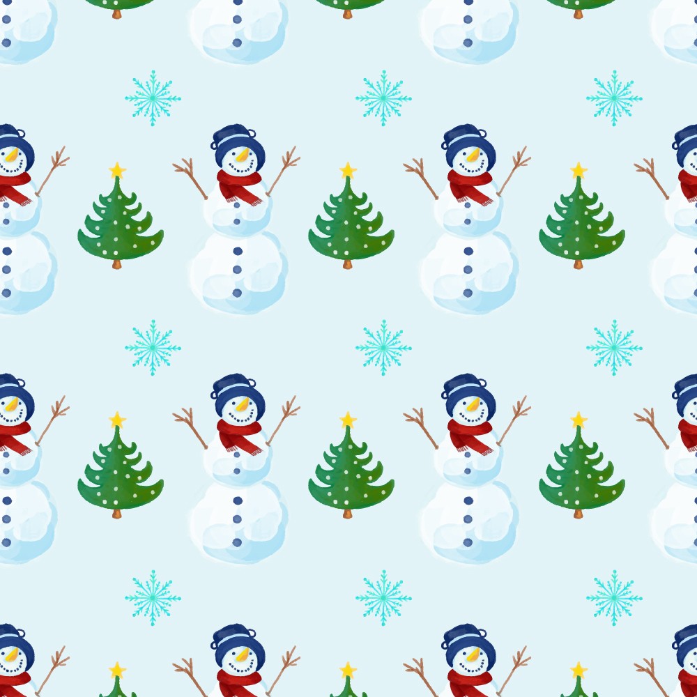 Christmas pattern  with snowman Photoshop brush