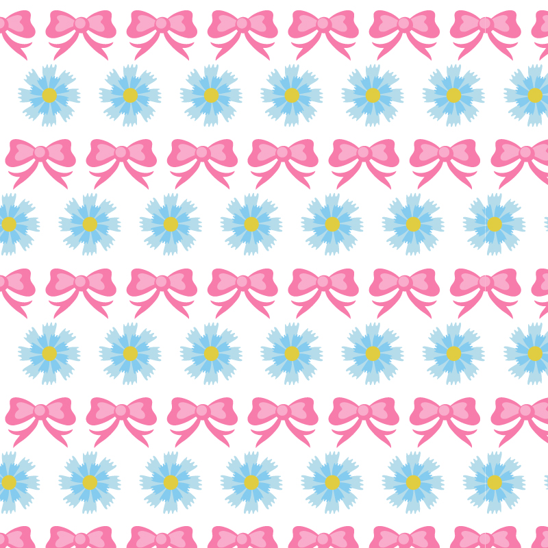 Floral pattern with bow Photoshop brush