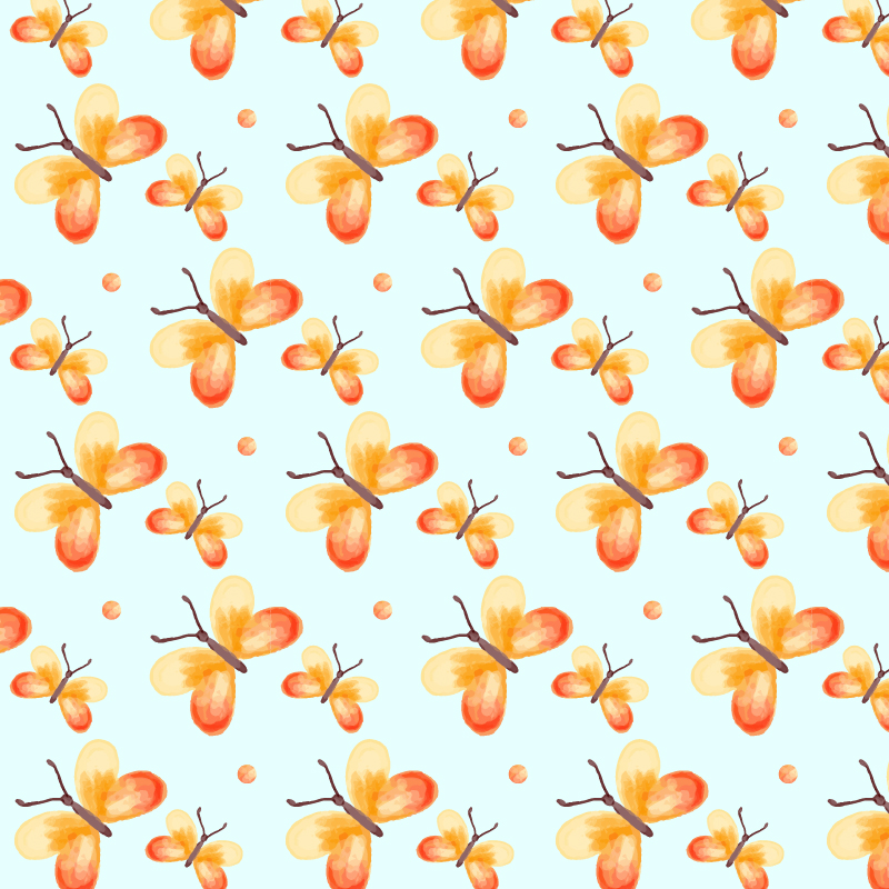 Watercolor pattern with butterflies Photoshop brush
