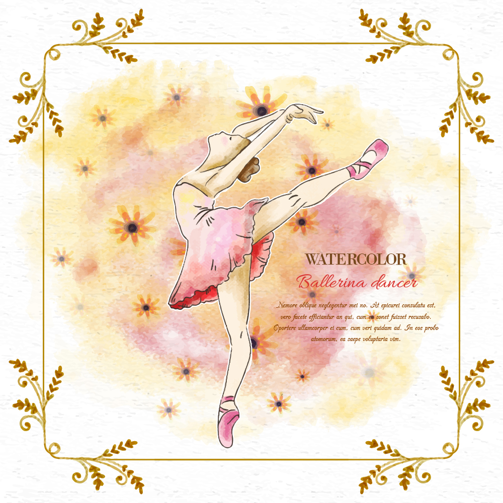 Watercolor ballerina dancer Photoshop brush