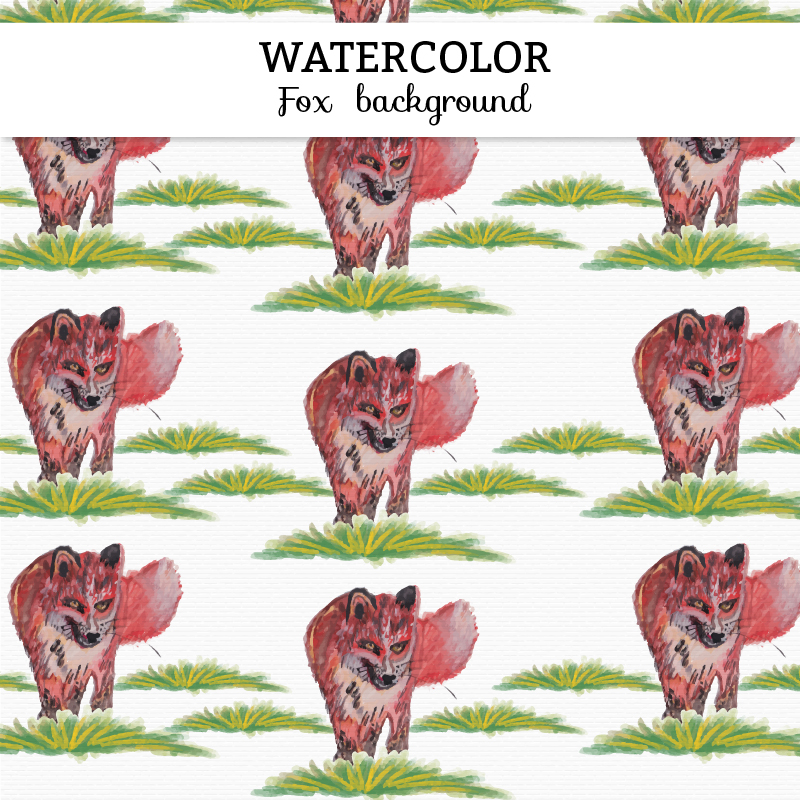 Watercolor fox background Photoshop brush