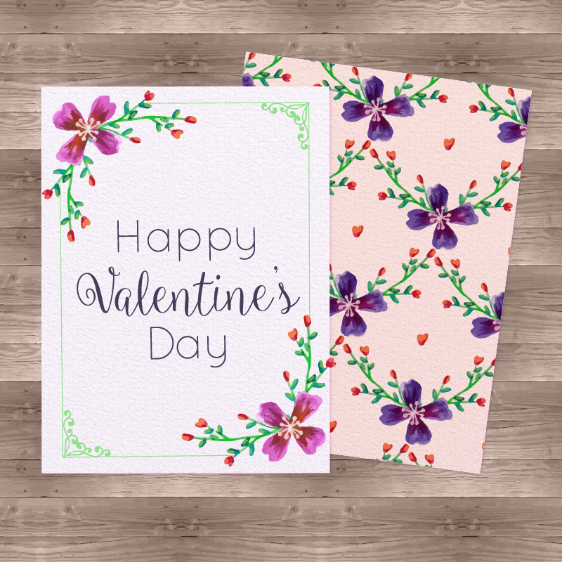 Watercolor Valentine'Day Cards Photoshop brush